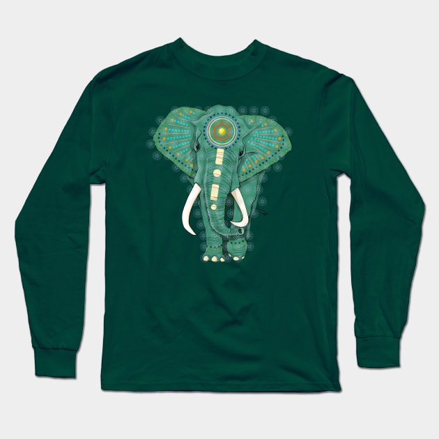 Indian Elephant Long Sleeve T-Shirt by Handan